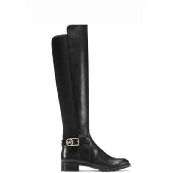 Michael Kors Shoes - MICHAEL KORS Byrce Black Panel Leather Over The Knee Boot Size 8.5M